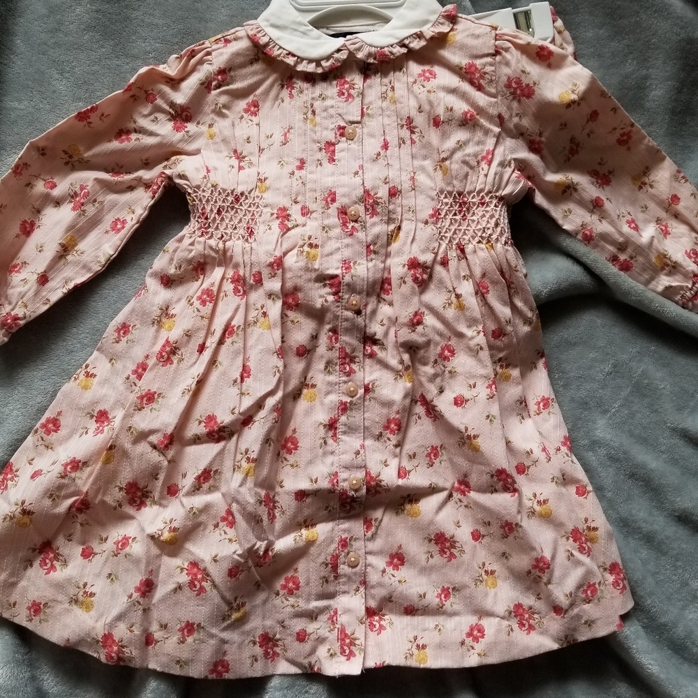 🆕️Ralph Lauren pink floral ls dress smocked